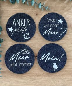 Filzuntersetzer im maritimem Stil | 4er-Platzset
