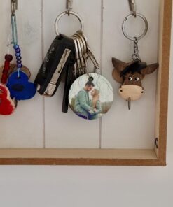 Schlüsselanhänger mit Bild & Initialen - Valentinstag Geschenk für Freundin